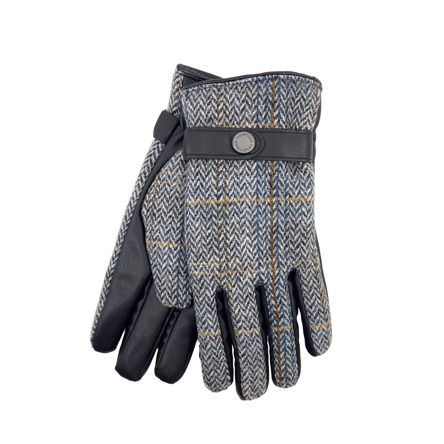 Mens Tweed Stud Gloves