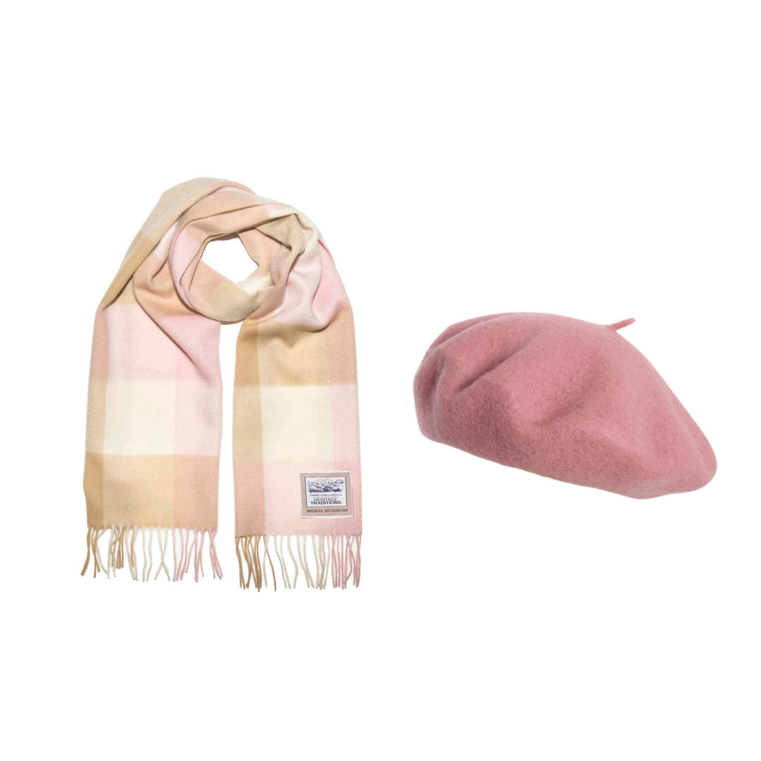 Rose Pink Beret Gift Set