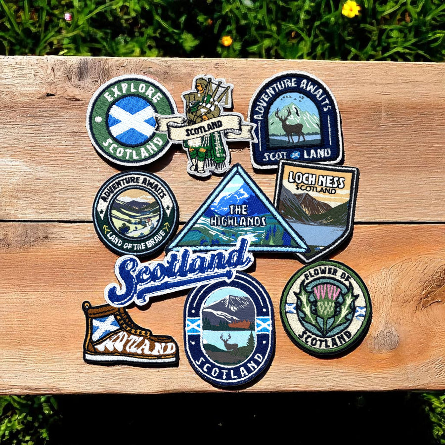 Big Country Scotland Patches Flat Lay
