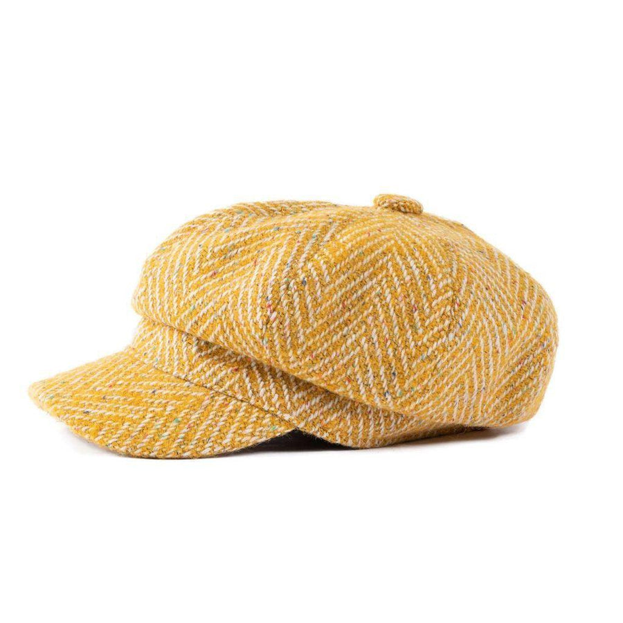 Donegal Herringbone Baker Boy Cap in Yellow | Heritage Traditions