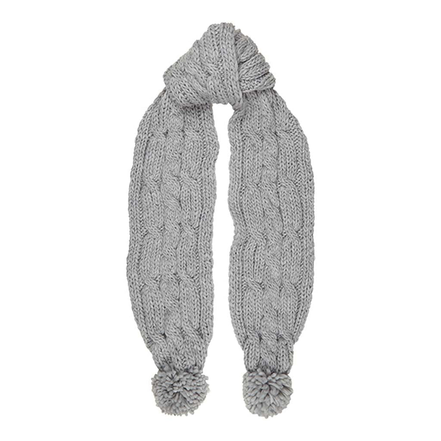 Aran Cable Knit Pom Pom Scarf Elevate Your Winter Style with Aran Cable Knit Pom Pom Scarf