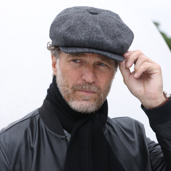 Carlyle Heath Jumbo Herringbone Newsboy Cap