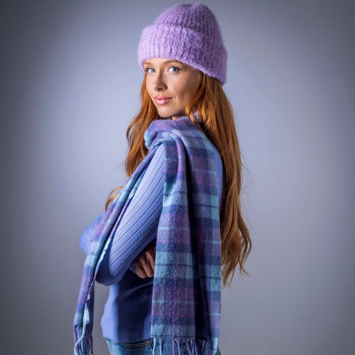 Pure Wool Tartan Check Scarf