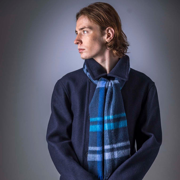 Pure Wool Tartan Check Scarf