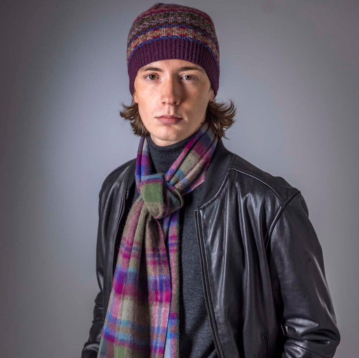Pure Wool Tartan Check Scarf