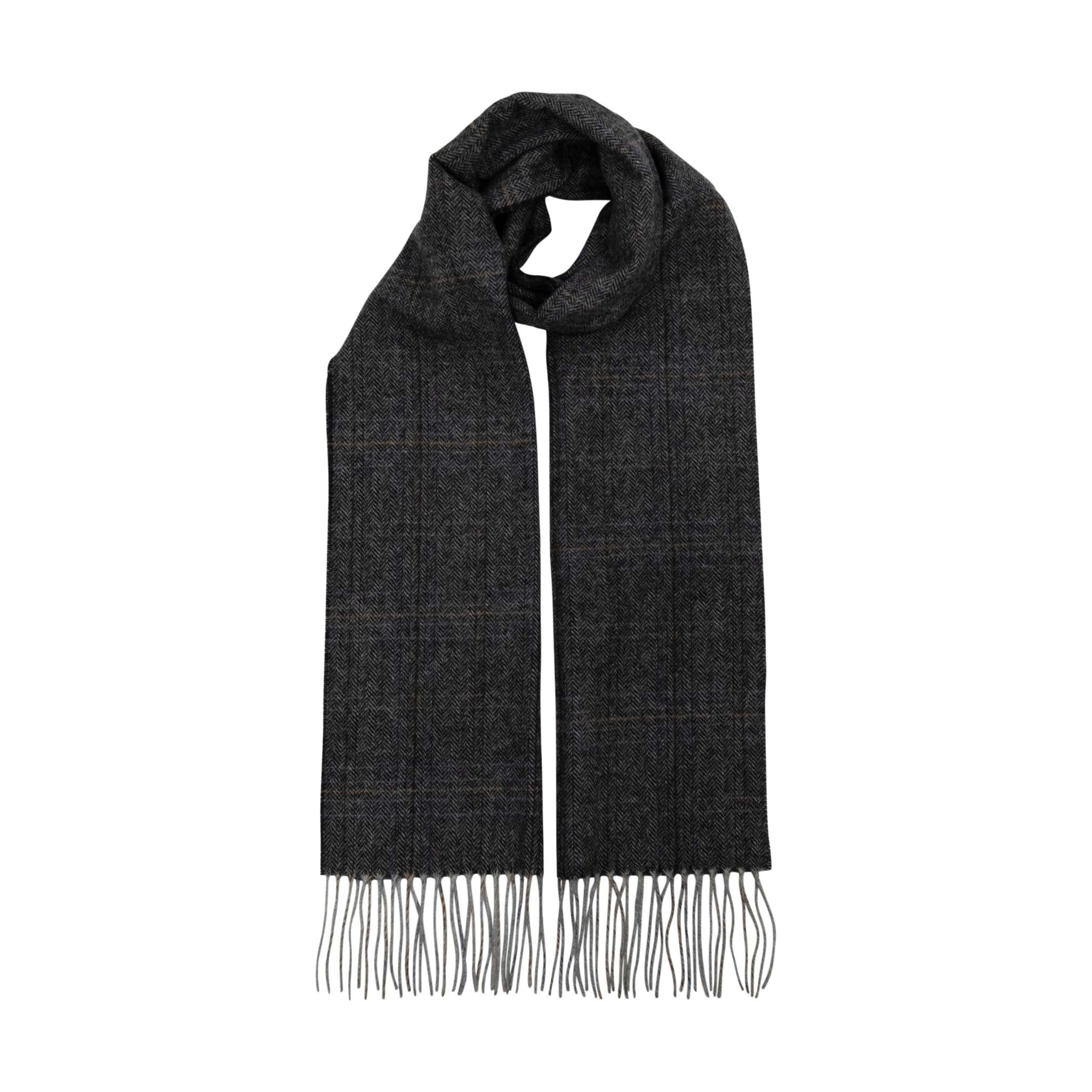 Heritage Traditions Pure Wool Herringbone Scarf with Fringe
