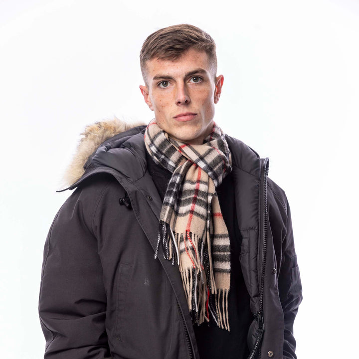 Pure Wool Tartan Check Scarf