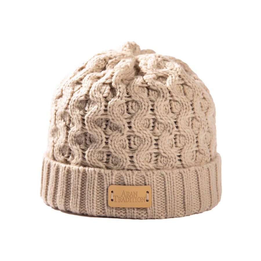 Aran Cable Knit Beanie Hat