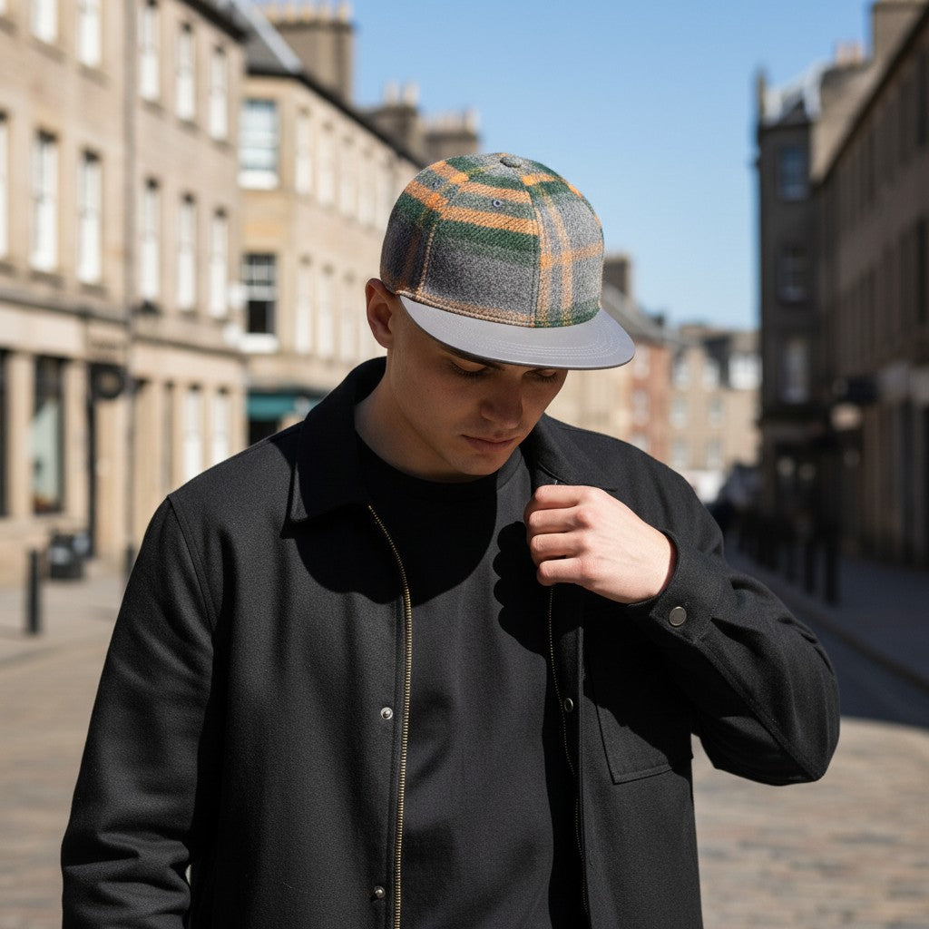 Brushed Check Baseball Cap