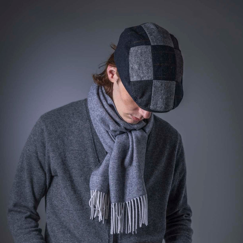 Tweed Patchwork Flat Cap