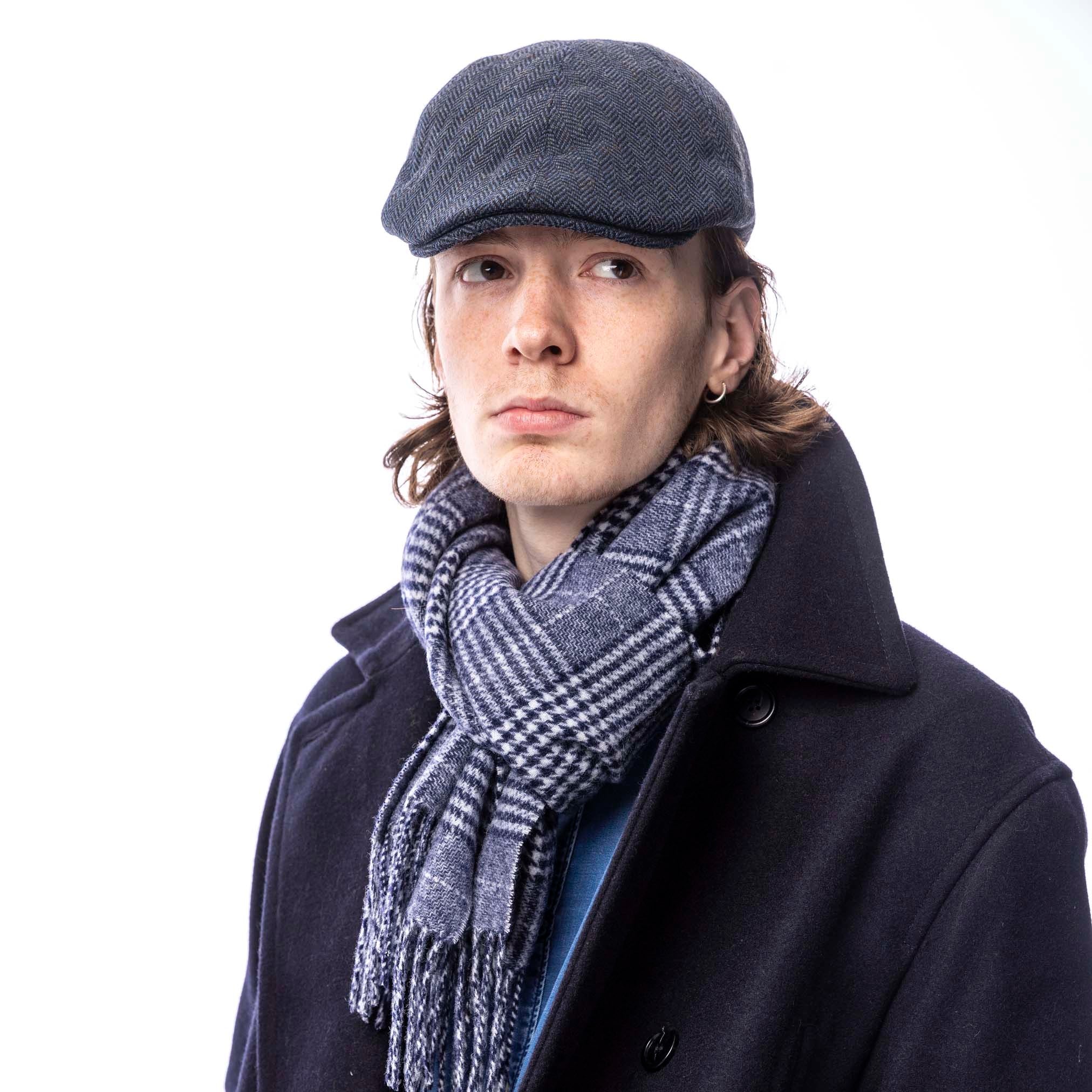 Heritage Traditions Herringbone Tweed Panel Flat Cap