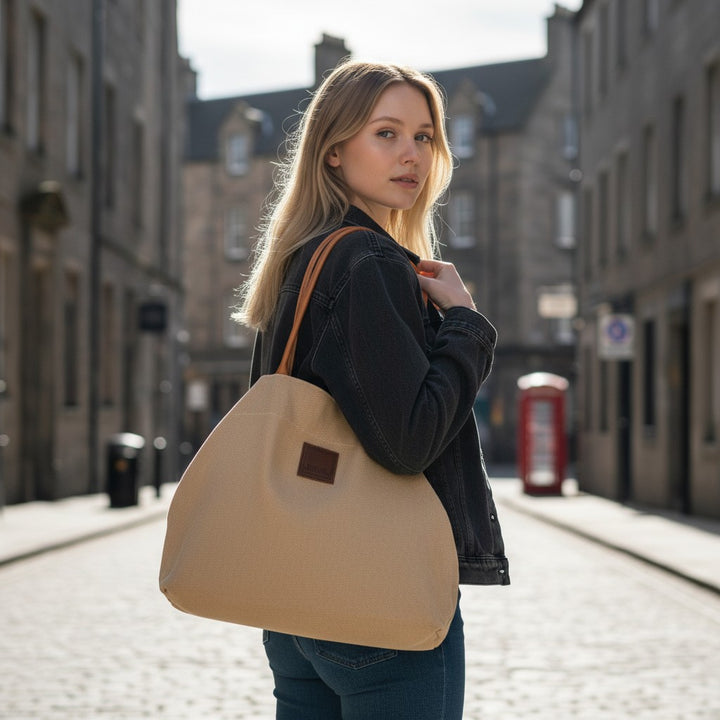 Heritage Canvas Envelope Bag - Tan