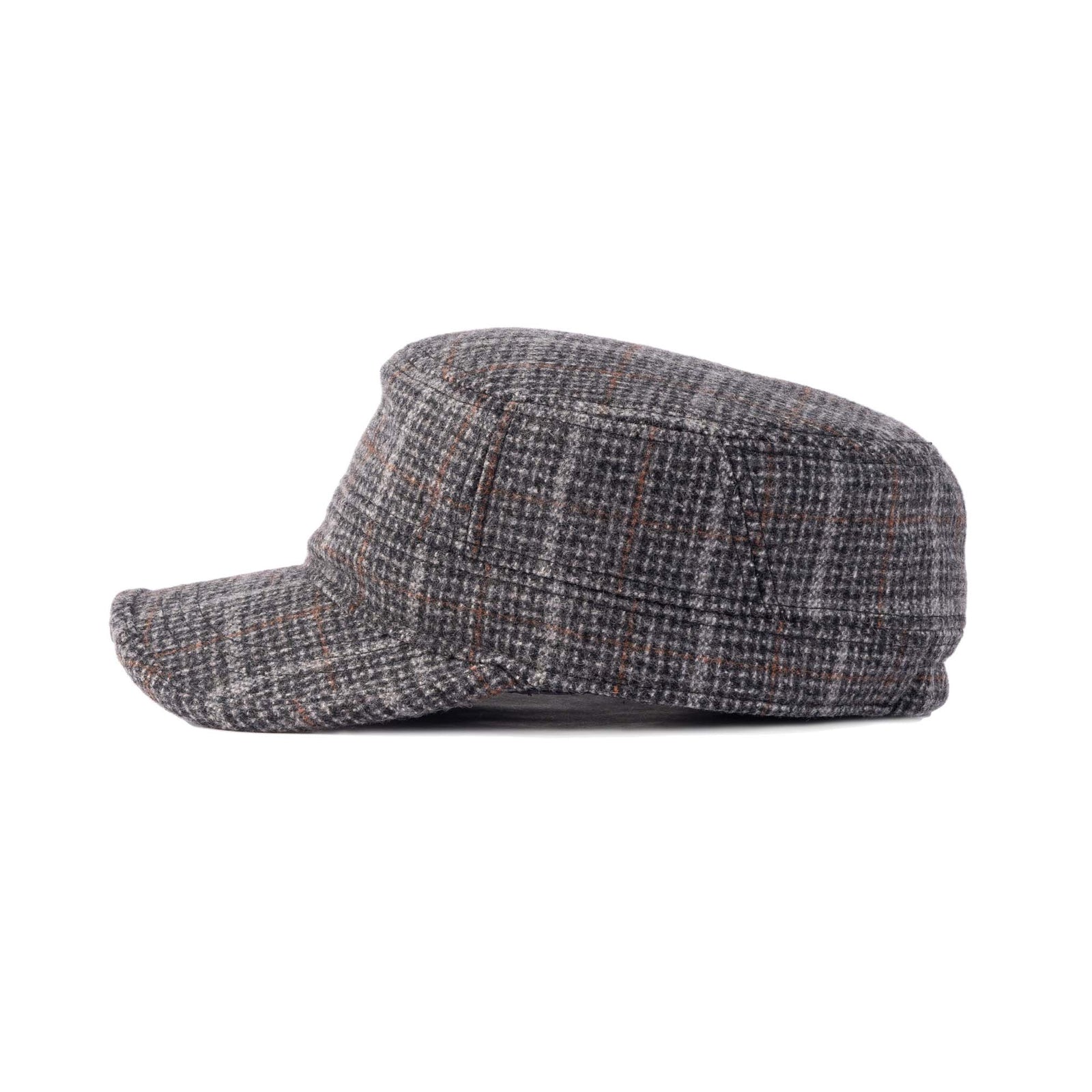 Unisex Tweed Military Cap – Wool Blend, One Size