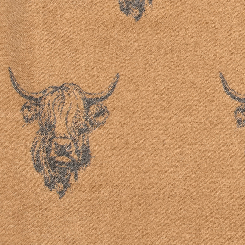 Heilan Coo Multi Super Soft Scarf Camel Grey Detail