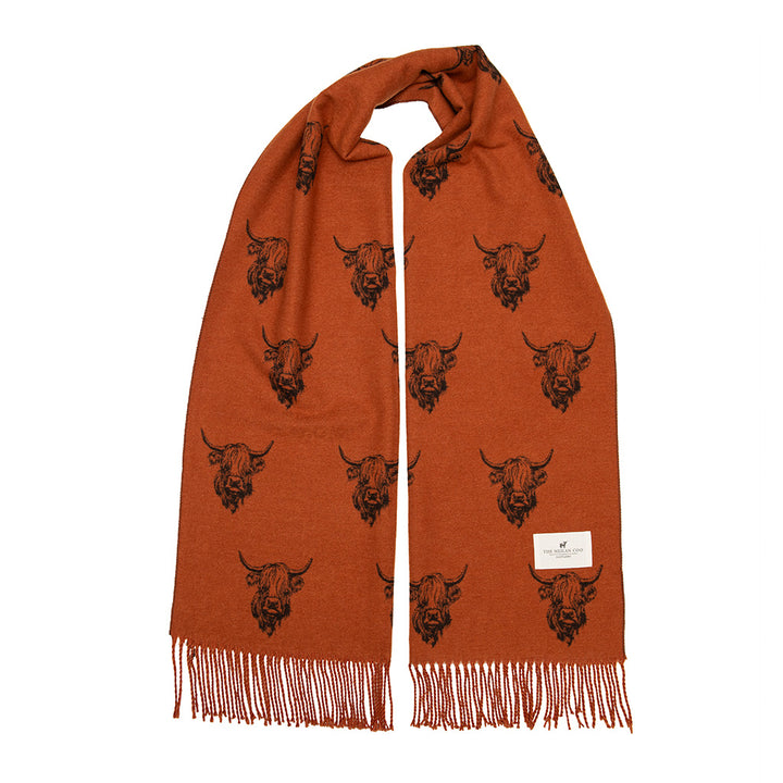 Heilan Coo Multi Super Soft Scarf Rust Grey
