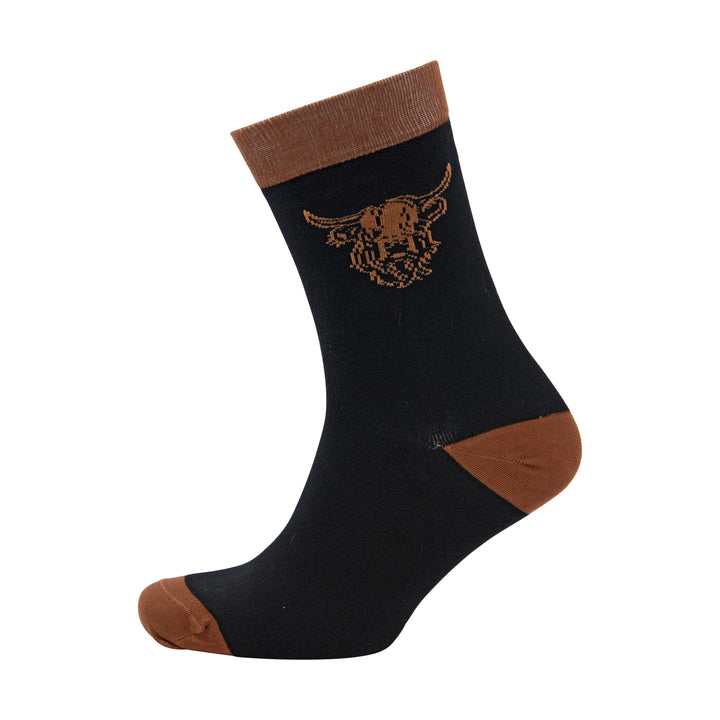 Heilan Coo Gents 2 Pack Ankle Socks Black Bamboo