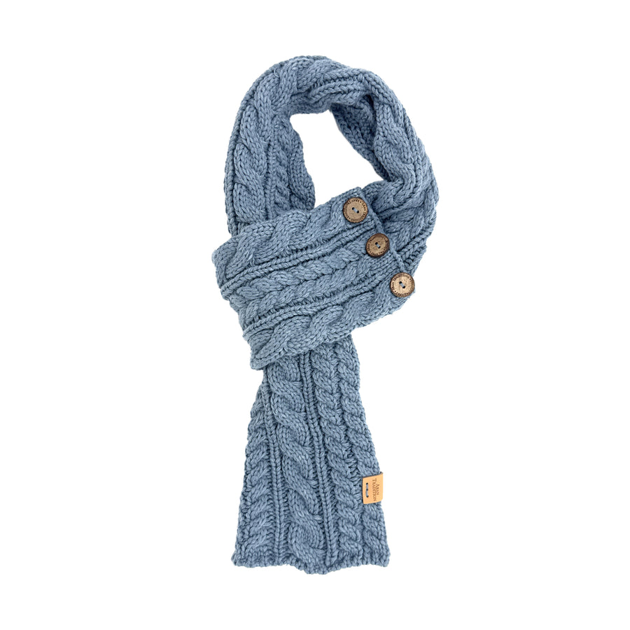 Aran Cable Button Wrap Scarf