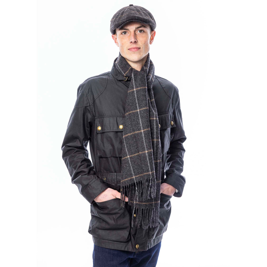 Pure Wool Box Check Scarf
