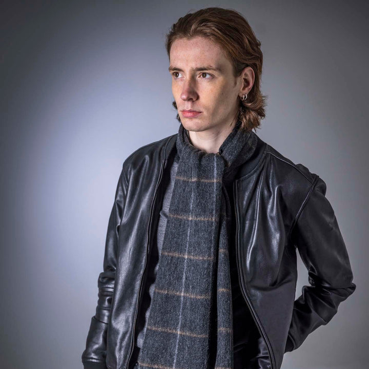 Pure Wool Box Check Scarf