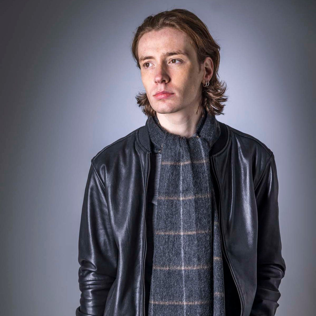 Pure Wool Box Check Scarf
