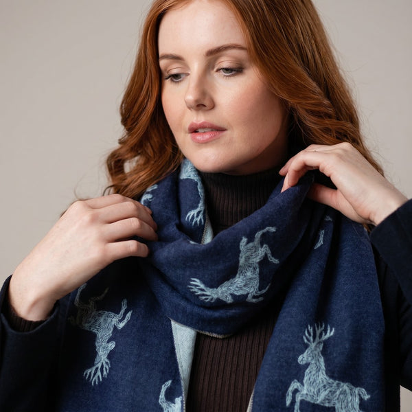 Super Soft Stag Jacquard Scarf