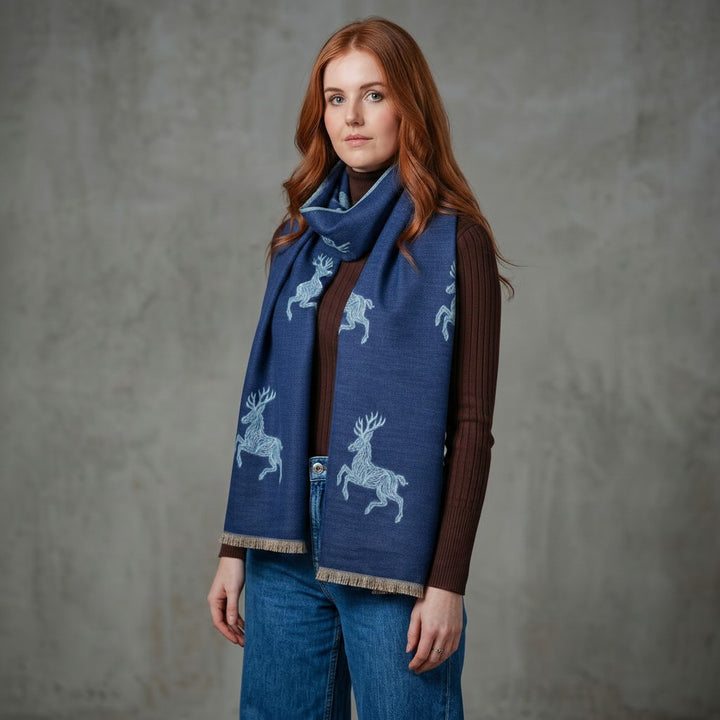 Super Soft Stag Jacquard Scarf