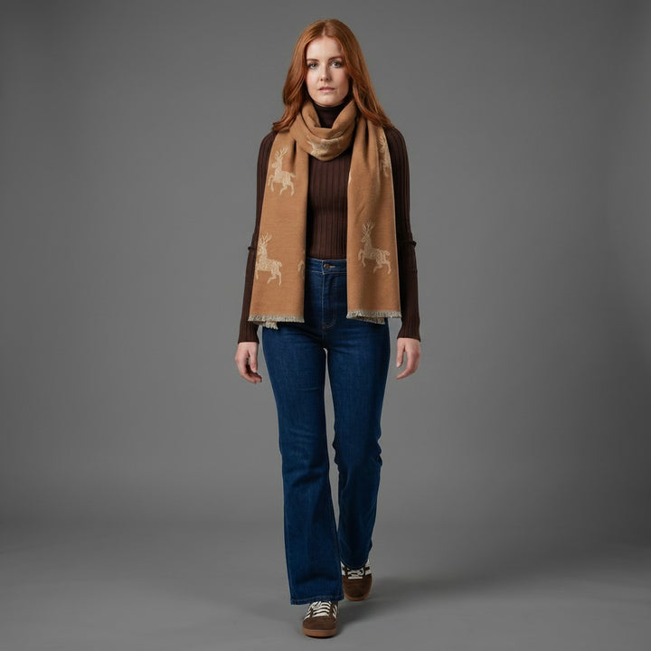Super Soft Stag Jacquard Scarf