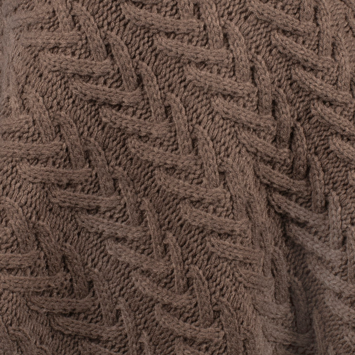 Aran Cable Button Shawl Neck Poncho