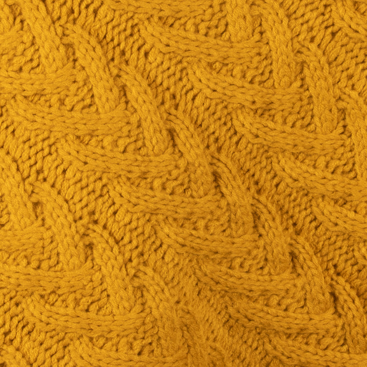 Aran Cable Button Shawl Neck Poncho