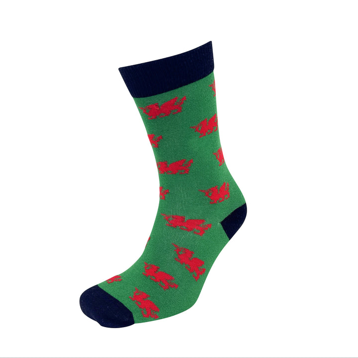 Multi Welsh Dragon Bamboo Ankle