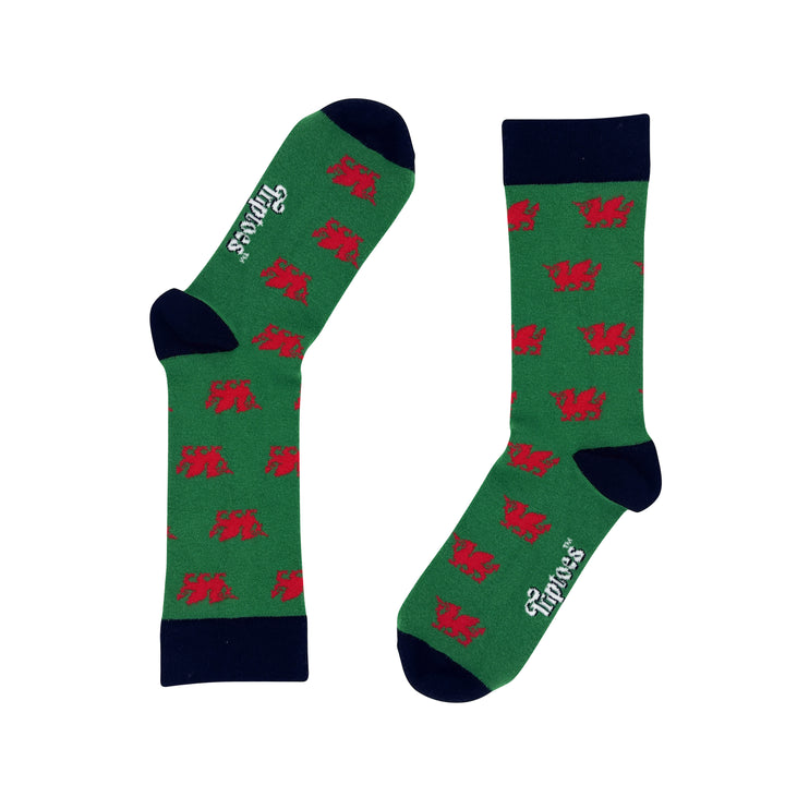 Multi Welsh Dragon Bamboo Ankle