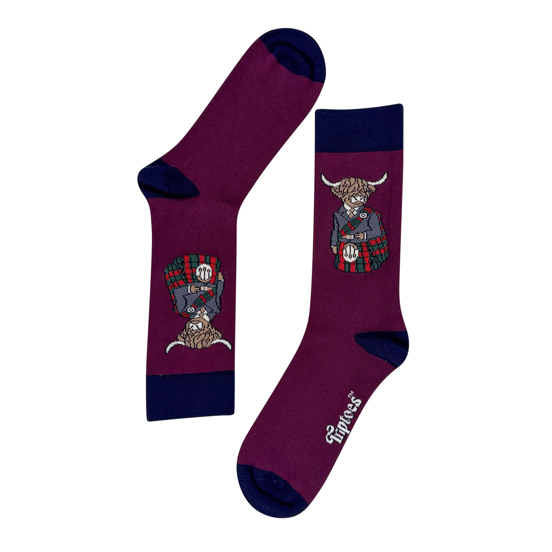 Kilted Highland Cow Bamboo Socks
