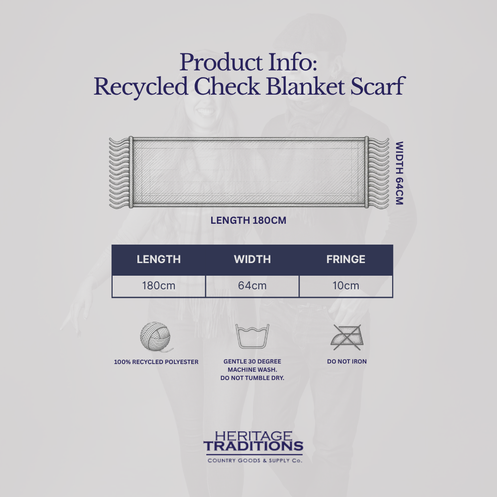 Heritage Recycled Check Blanket Scarf