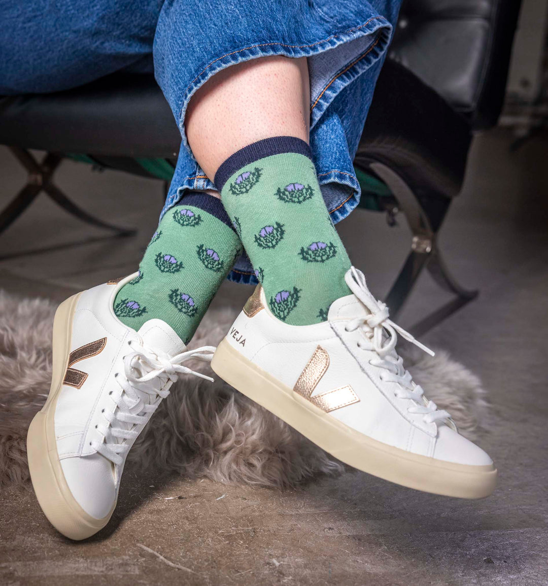 Multi Thistle Bamboo Ankle Socks