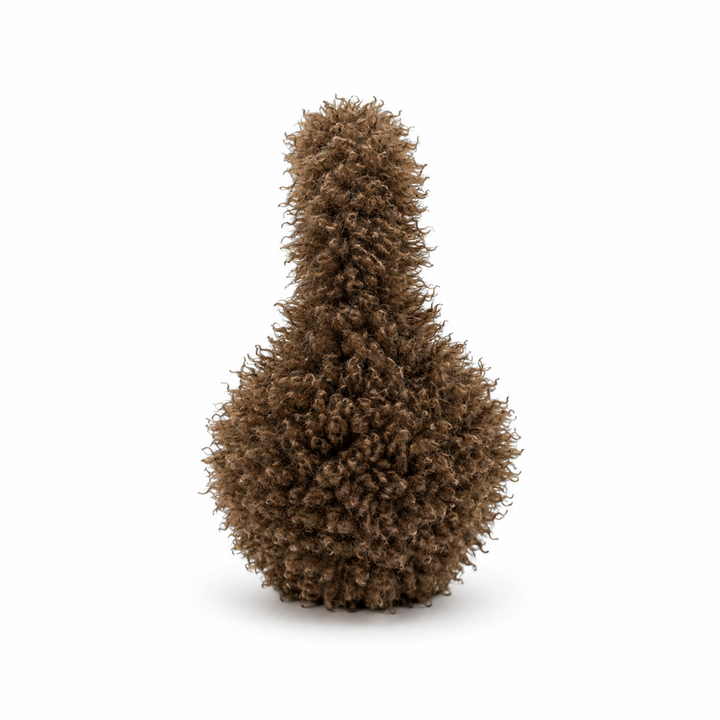 Faux fur earmuffs in dark brown, displayed on a white background.