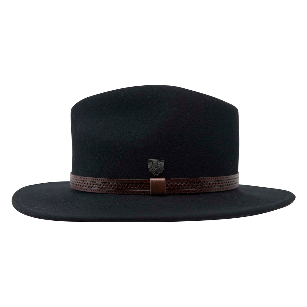 Mens Black Wool Fedora