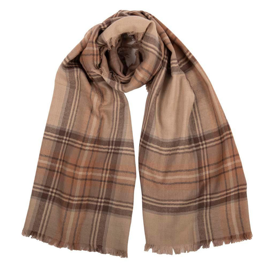 Stylish and Versatile Lightweight Reversible Tartan Merino Scarf