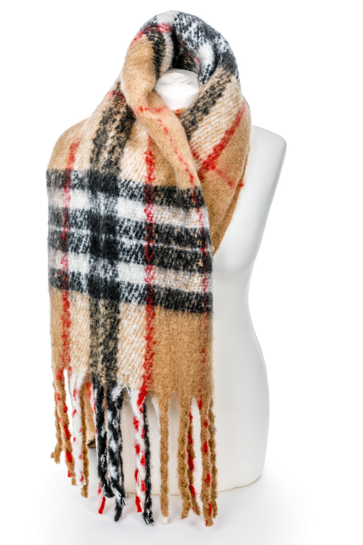 Soft Touch Tartan Mohair Look Blanket Scarf at Heritage Traditions