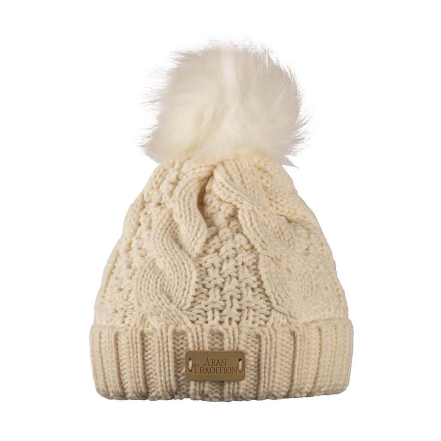 Aran Cable Pom Pom Hat Stay Cozy & Chic with Aran Cable Pom Pom Hat | Traditional Cable Knit