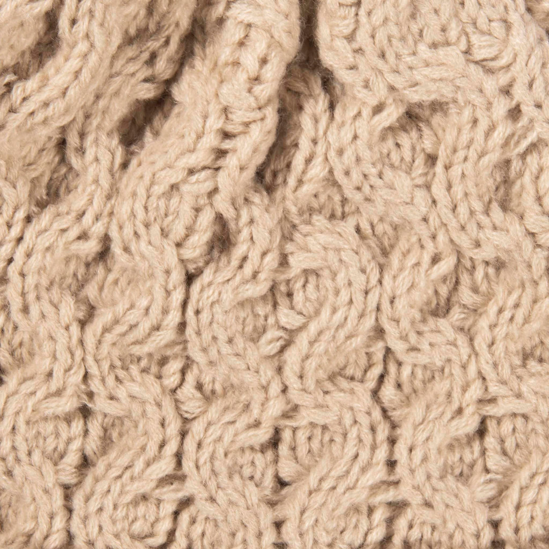Aran Cable Knit Beanie Hat Aran Cable Knit Beanie Hat | Traditional Honeycomb Design