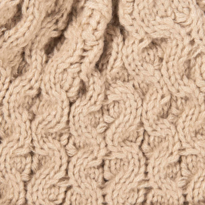 Aran Cable Knit Beanie Hat Aran Cable Knit Beanie Hat | Traditional Honeycomb Design
