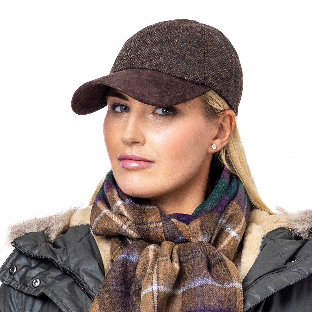 Heritage Traditions Tweed Suede Baseball Cap - Wool Mix Tweed Hat