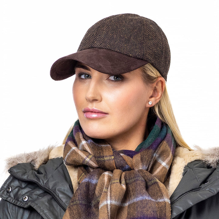 Heritage Traditions Tweed Suede Baseball Cap - Wool Mix Tweed Hat