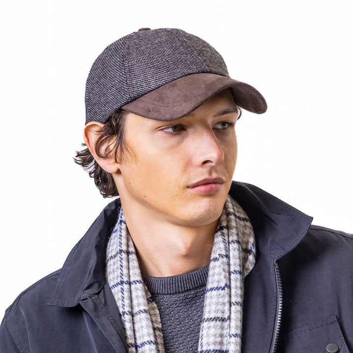 Heritage Traditions Tweed Suede Baseball Cap - Wool Mix Tweed Hat