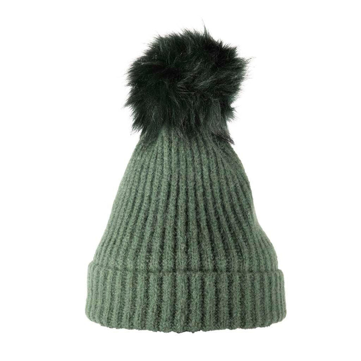 Soft Touch Rib Pom Pom Beanie | Luxurious Faux Fur Pom Pom