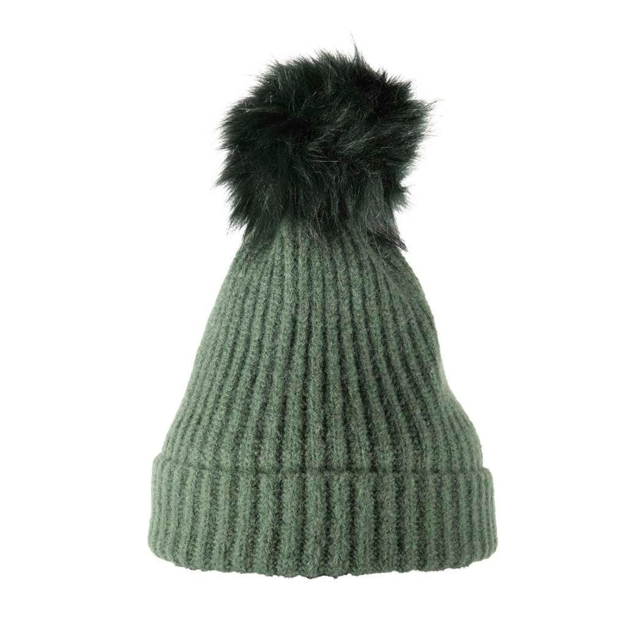 Soft Touch Rib Pom Pom Beanie | Luxurious Faux Fur Pom Pom