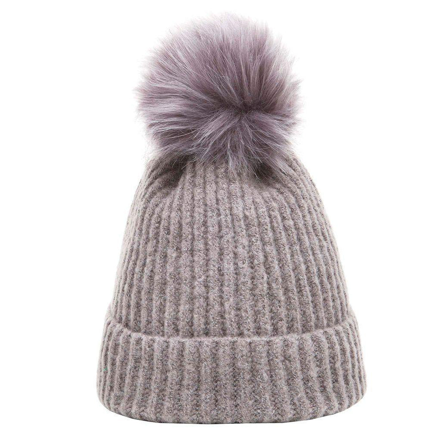 Soft Touch Rib Pom Pom Beanie | Luxurious Faux Fur Pom Pom