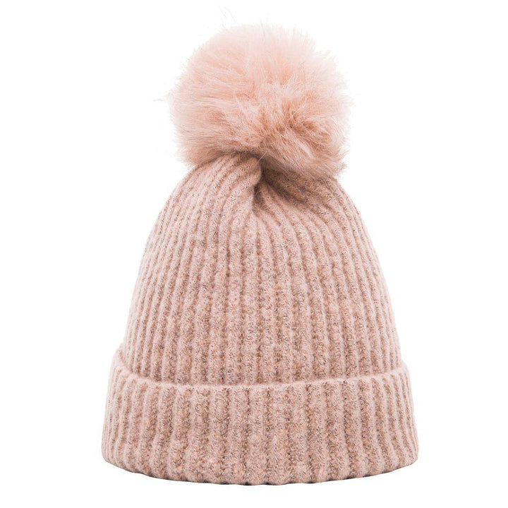 Soft Touch Rib Pom Pom Beanie | Luxurious Faux Fur Pom Pom