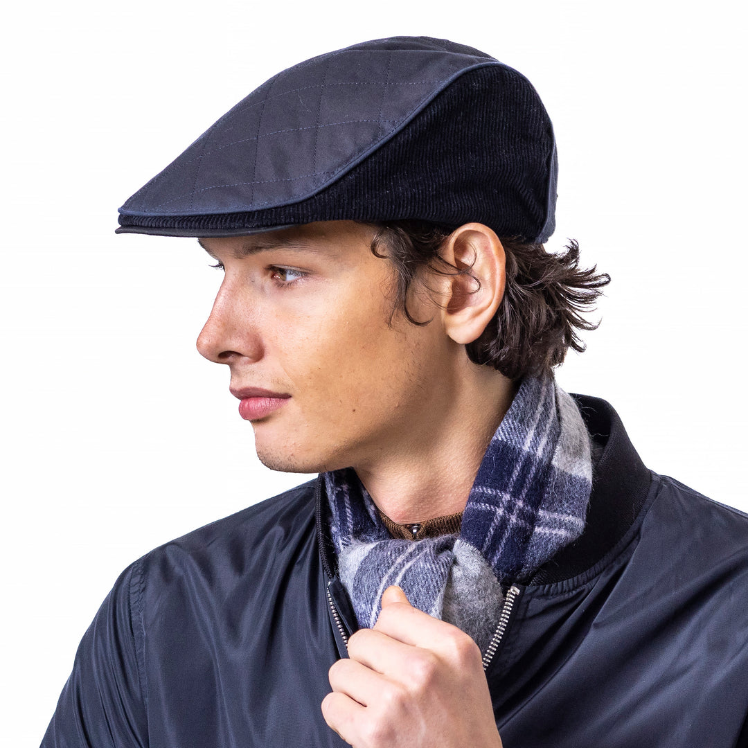 Cotton Wax Quilt Cord Flat Cap | Classic Design with Modern Appeal
