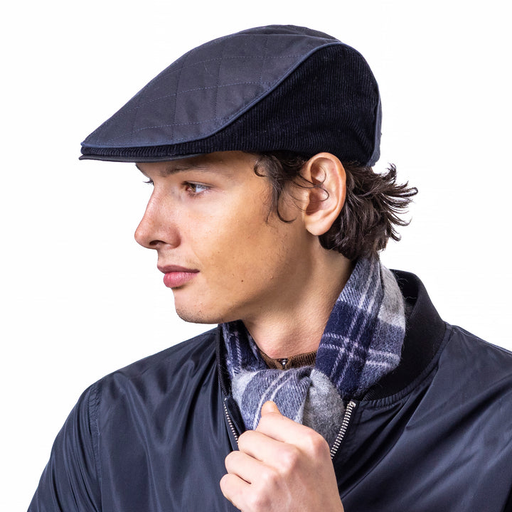 Cotton Wax Quilt Cord Flat Cap | Classic Design with Modern Appeal